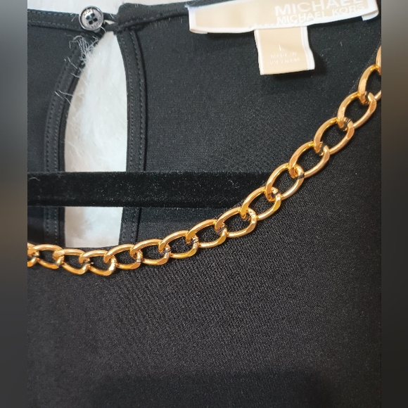 Michael Kors Black and Gold Long Sleeve Dress Size L - Picture 3 of 9